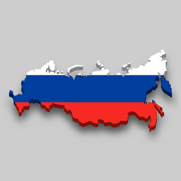 Map of Russia flag: Russia map with flag inside