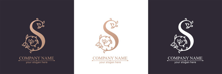 Premium Vector S logo. Monnogram, lettering. Personal logo or sign for branding an elite company.