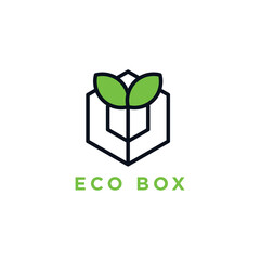 Awesome Company Logo. Creative Startup Company Logo. Eco Box Logo