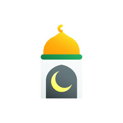 Tower, Mosque Flat Icon Logo Illustration Vector Isolated. Ramadan and Muslim Icon-Set. Suitable for Web Design, Logo, App, and Upscale Your Business.