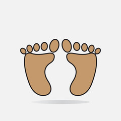 Footprints isolated on white. Vector illustration.