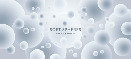 Soft vector spheres for your design. Simple abstract template.