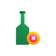 No Alcohol, No Drink, Fasting Flat Icon Logo Illustration Vector Isolated. Ramadan and Muslim Icon-Set. Suitable for Web Design, Logo, App, and Upscale Your Business.