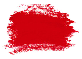 Abstract painted brush texture on paper. Abstract red shapeless spots on a white background