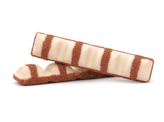 White chocolate bars isolated on white 