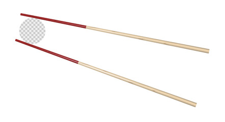 Chopsticks and sushi template isolated on white. 3D vector illustration isolated on white.