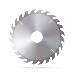 A circular saw. 3D vector illustration isolated on white.