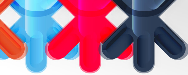 Abstract glossy crosses background for business or technology presentations, internet posters or web brochure covers