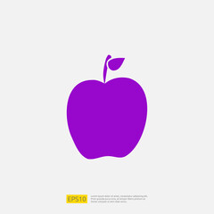apple fruit doodle icon. Solid glyph sign symbol vector illustration