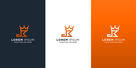 letter jk crown logo design