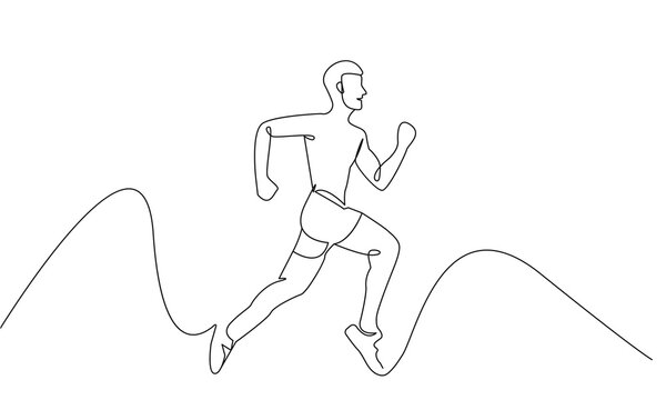 recommend clip art: Continuous Line Drawing of Runner, Sport Minimalist Concept, Man Running Drawing, Vector Illustration. Good for Prints, T-shirt, Banners, Slogan Design Modern Graphics Style