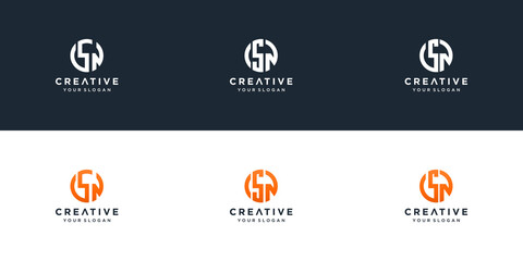 Initials sn logo design template