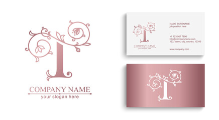 Premium Vector T logo. Monnogram, lettering and business cards. Personal logo or sign for branding an elite company.