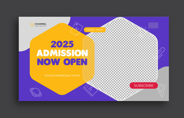 Kids School education admission Youtube thumbnail template