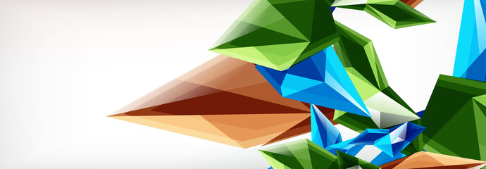 Vector 3d triangles and pyramids abstract background for business or technology presentations, internet posters or web brochure covers