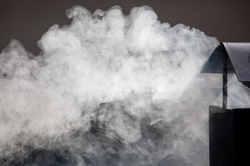White smoke from the chimney. Background © schankz