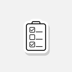 Check list outline sticker icon isolated on white background