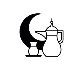 Islamic ramadan vector icon.  Editable stroke. Symbol in Line Art Style for Design, Presentation, Website or Apps Elements, Logo. Pixel vector graphics - Vector