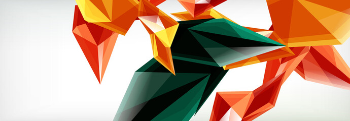 Vector 3d triangles and pyramids abstract background for business or technology presentations, internet posters or web brochure covers