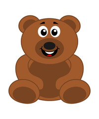 Obraz na płótnie Canvas a big brown teddy bear plush sitting happily with a big smile on his face