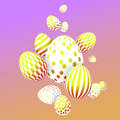 Easter festive composition with eggs. Easter decorative composition