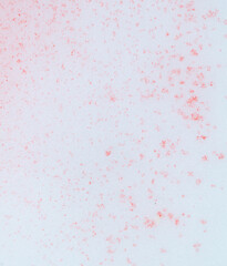 Fototapeta premium Red paint on the snow in winter.