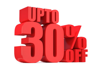 30 Percent off 3d Sign on White Background, Special Offer 30% Discount Tag, Sale Up to 30 Percent Off,big offer, Sale, Special Offer Label, Sticker, Tag, Banner, Advertising, offer Icon