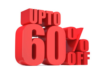 60 Percent off 3d Sign on White Background, Special Offer 60% Discount Tag, Sale Up to 60 Percent Off,big offer, Sale, Special Offer Label, Sticker, Tag, Banner, Advertising, offer Icon