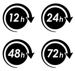 時間アイコン　バリエーションセット