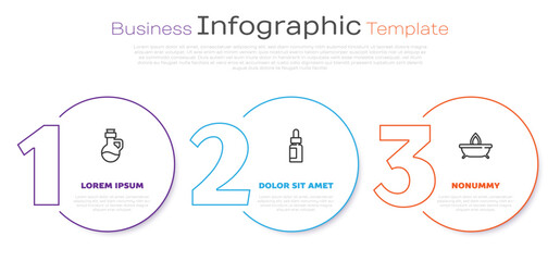 Set line Essential oil bottle, and Aroma candle. Business infographic template. Vector.