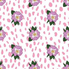 Wild roses repeat pattern design-09