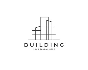 Modern property investment business logo vector. City building construction logo design