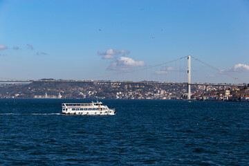 Bosphorus bridge between european and asian part of Istanbul, Turkey.