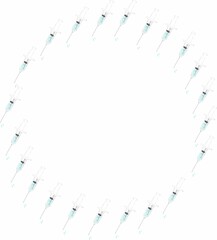 水彩画の注射器丸フレーム