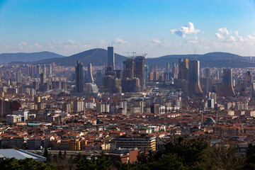 Panorama of asian part of Istanbul. Big city with skyscrapers.Turkey.