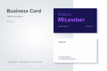 Trendy abstract business card template. Modern corporate stationery id layout with geometric pattern. Vector fashion background design with information sample name text.