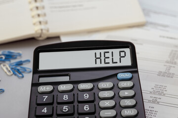 Calculator with the word HELP on display