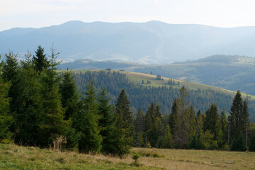 Beautiful Carpathian Mountains and clouds