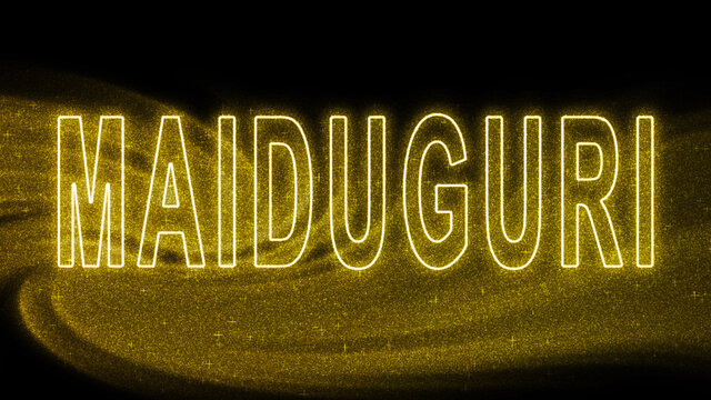 Maiduguri Gold glitter lettering, Maiduguri Tourism and travel, Creative typography text banner