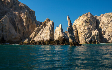 landscape of rock island in the sea in the morning 