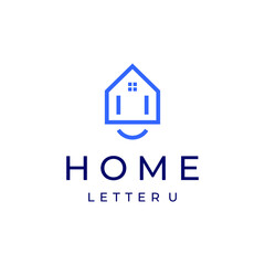 home logo vector modern simple with letter U