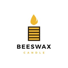beeswax candle bee honey wax logo vector icon illustration