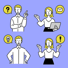 ビジネス、説明、アクションセット