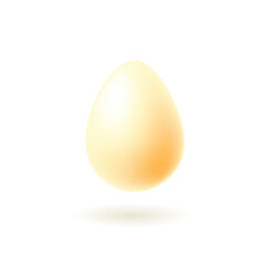 Chicken beige realistic egg with shadow isolated on white background. Vector stock illustration.