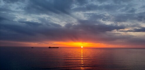 sunset over the sea