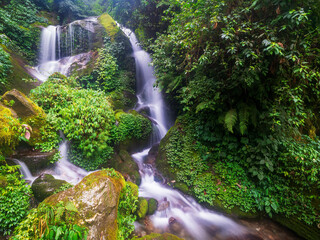 waterfall in the woods, near Borong, Sikkim, India