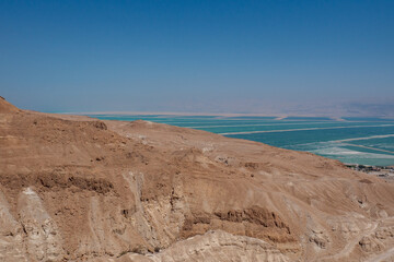 Desert landscape of Israel, Dead Sea, Jordan.