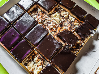 A broken chocolate cake bar