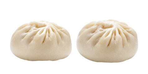 Fototapeta na wymiar Fresh baozi (Chinese steamed buns) isolated on white background.