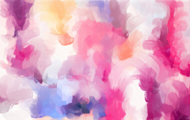 Hand drawn watercolor art background on textured paper. Bright random paint smears on wet surface, irregular pattern, abstract flowers illustration